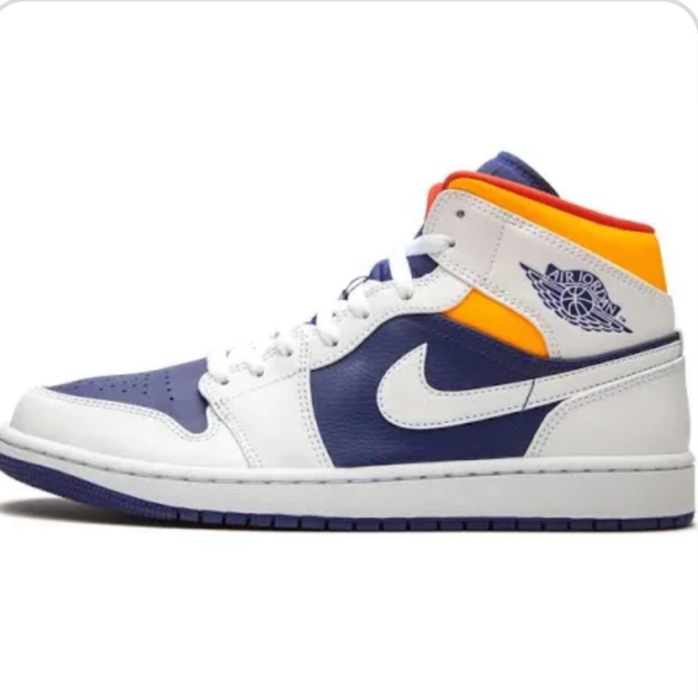 Air Jordan 1 Mid Royal Blue Laser Orange
